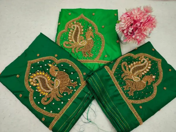 Majestic Peacock Embroidery Bridal Blouse – Limited Time Wedding Offer!