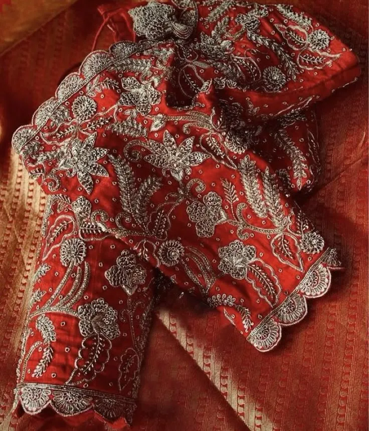 Majestic Red Zardosi Bridal Blouse for Grand Weddings