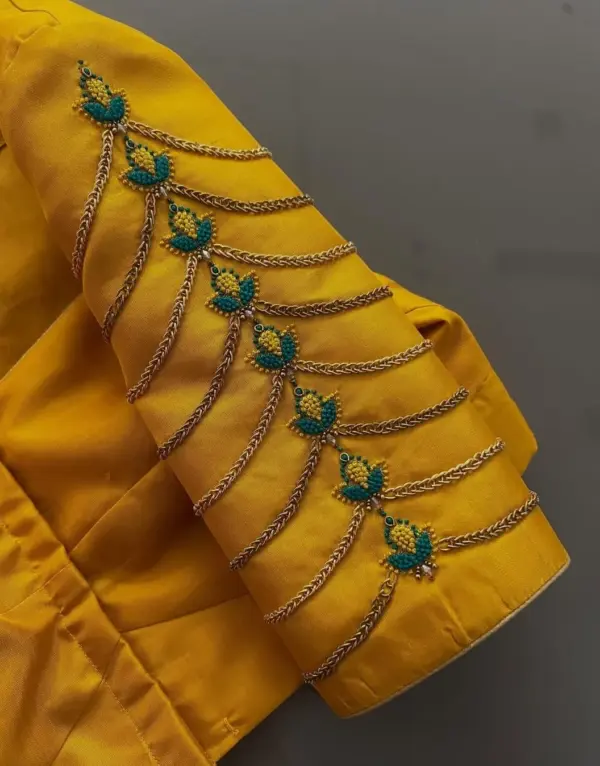 Mustard Yellow Full Sleeves Bridal Maggam Work Blouse Royal Elegance for Weddings Online