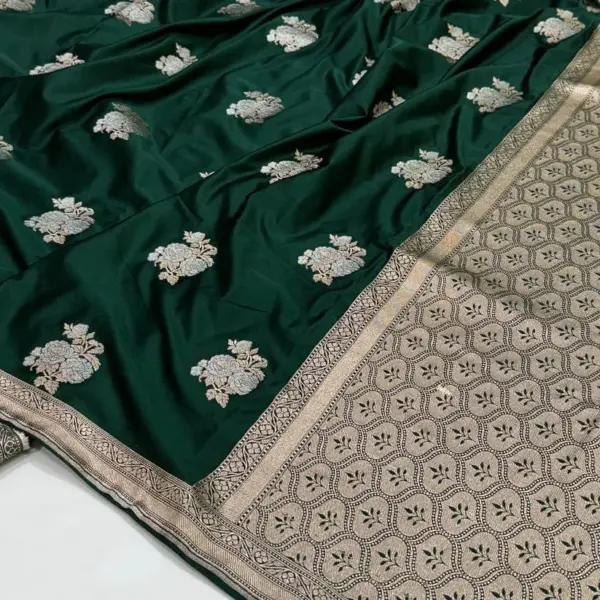 Premium Banarasee Musroo Silk Saree with Sona Roopa Weaving Flowy & Body Hugging Elegance