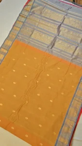 Premium Gadwal Cotton Saree with Buta Meena & Kuthu Interlock Weaving | Pure Combed Yarn 3