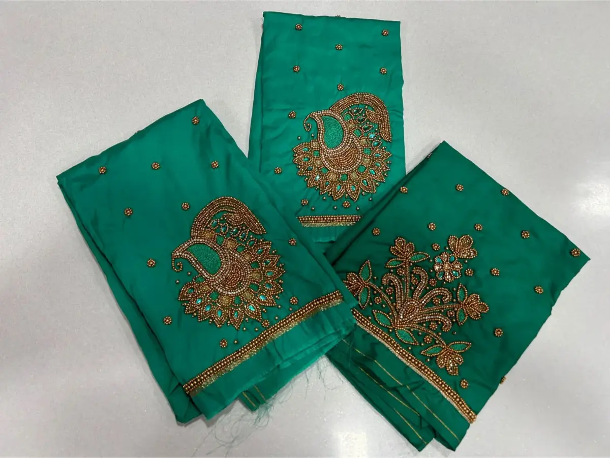 Rama Green Aari Work Blouse Graceful Elegance at an Unmissable Offer 3