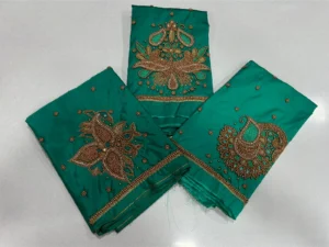 Rama Green Aari Work Blouse Graceful Elegance at an 4