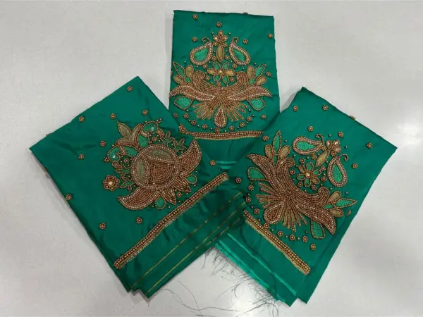 Rama Green Aari Work Blouse Graceful Elegance at an Unmissable Offer