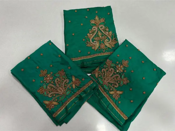 Rama Green Aari Work Blouse Graceful Elegance at an Unmissable Offer