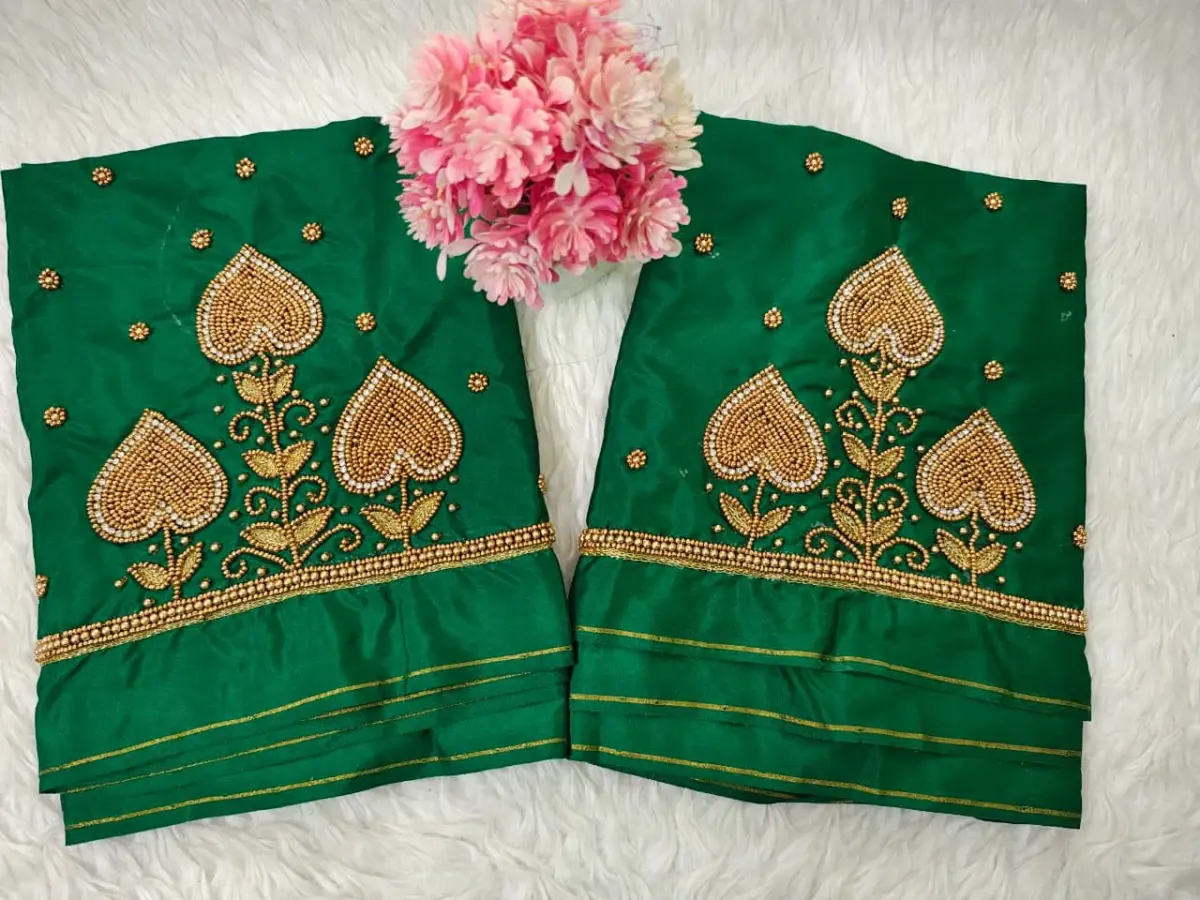 Royal Touch Badam Beads Buti Aariwork Blouse for Regal Occasions 3