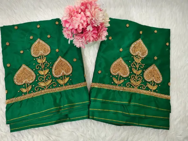 Royal Touch Badam Beads Buti Aariwork Blouse for Regal Occasions