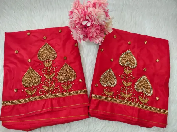 Royal Touch Badam Beads Buti Aariwork Blouse for Regal Occasions
