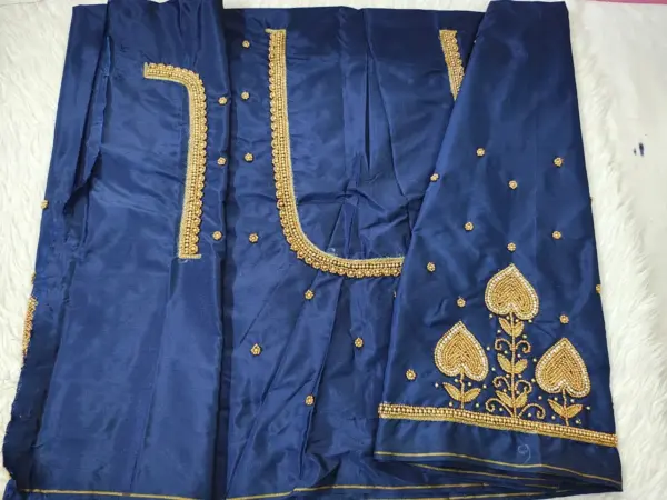 Royal Touch Badam Beads Buti Aariwork Blouse for Regal Occasions