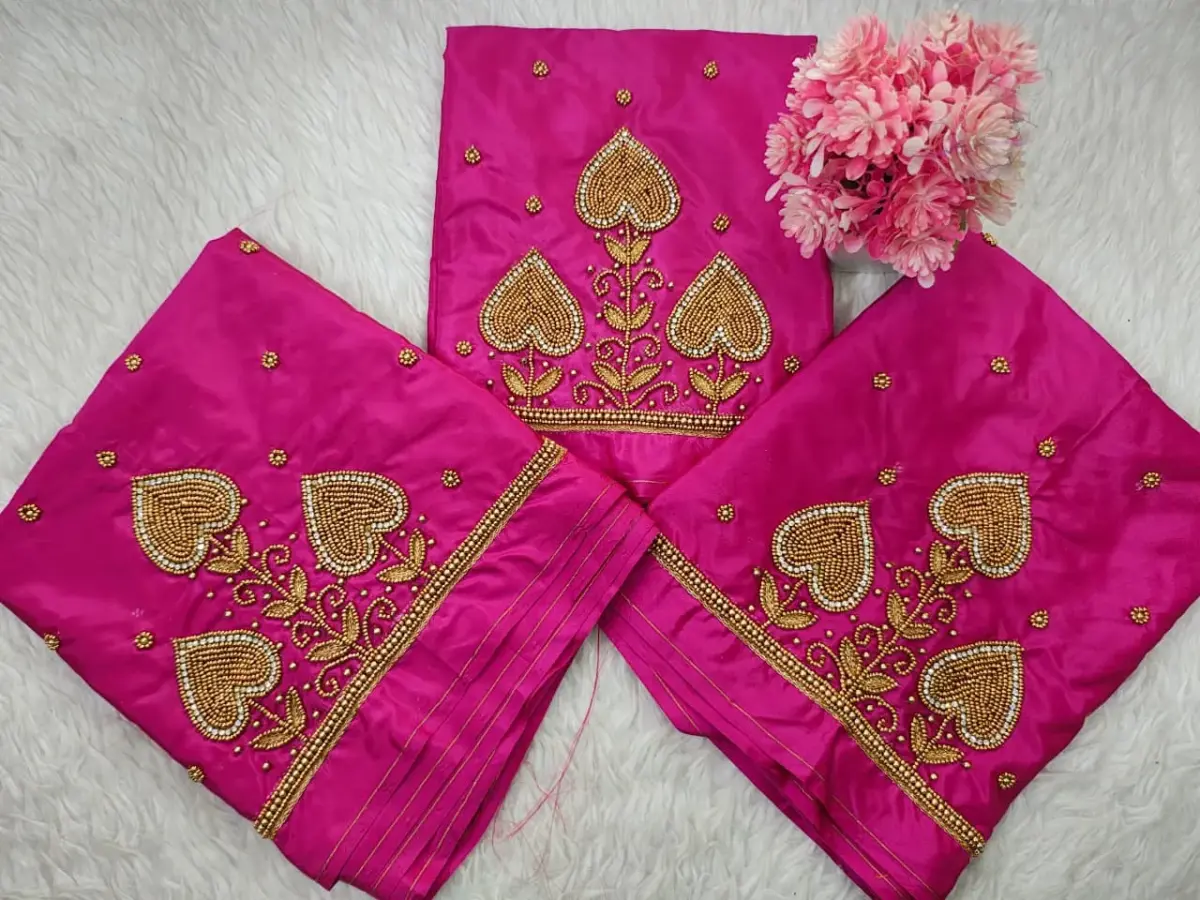 Royal Touch Badam Beads Buti Aariwork Blouse for Regal Occasions 7