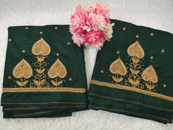 Royal Touch Badam Beads Buti Aariwork Blouse for Regal Occasions