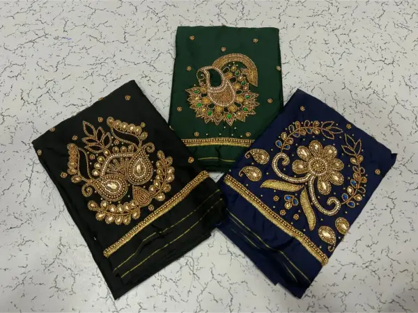 Sparkle in Style Navy Blue Designer Beads Blouse at Best Price!