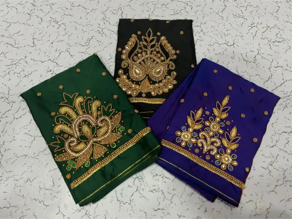 Sparkle in Style Navy Blue Designer Beads Blouse at Best Price!