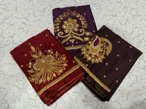 Sparkle in Style Navy Blue Designer Beads Blouse at Best Price!