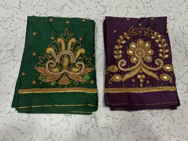 Sparkle in Style Navy Blue Designer Beads Blouse at Best Price!