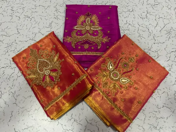 Stunning Green Tissue Designer Blouse with Aari Embroidery – Special Deal