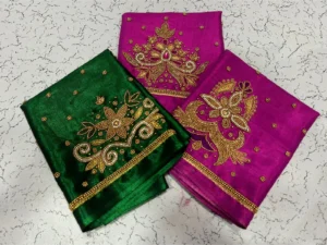 Stunning Green Tissue Designer Blouse with Aari Embroidery – Special Deal 4