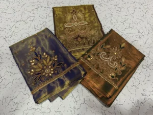 Stunning Green Tissue Designer Blouse with Aari Embroidery – Special Deal 5