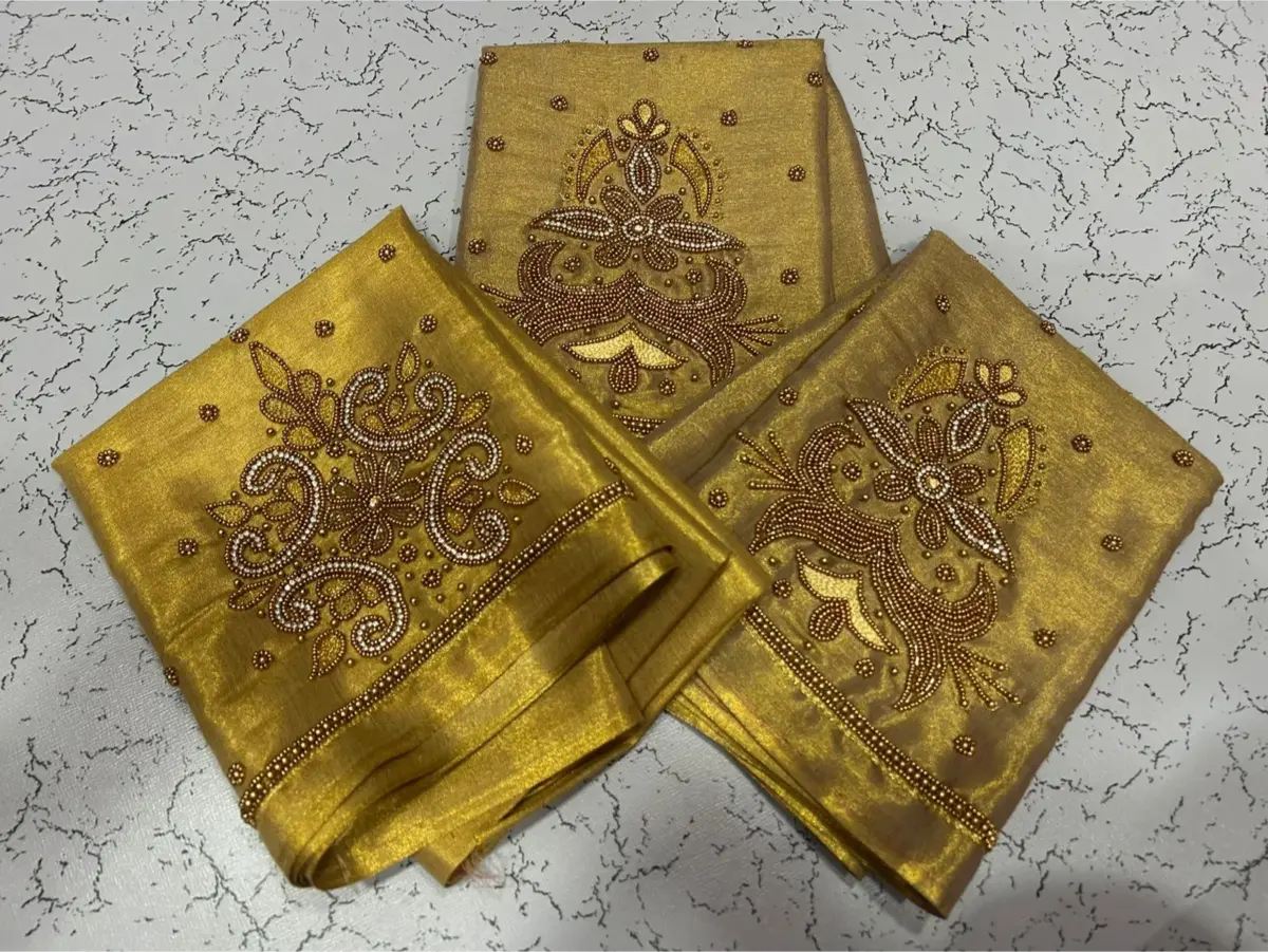 Stunning Green Tissue Designer Blouse with Aari Embroidery – Special Deal 8