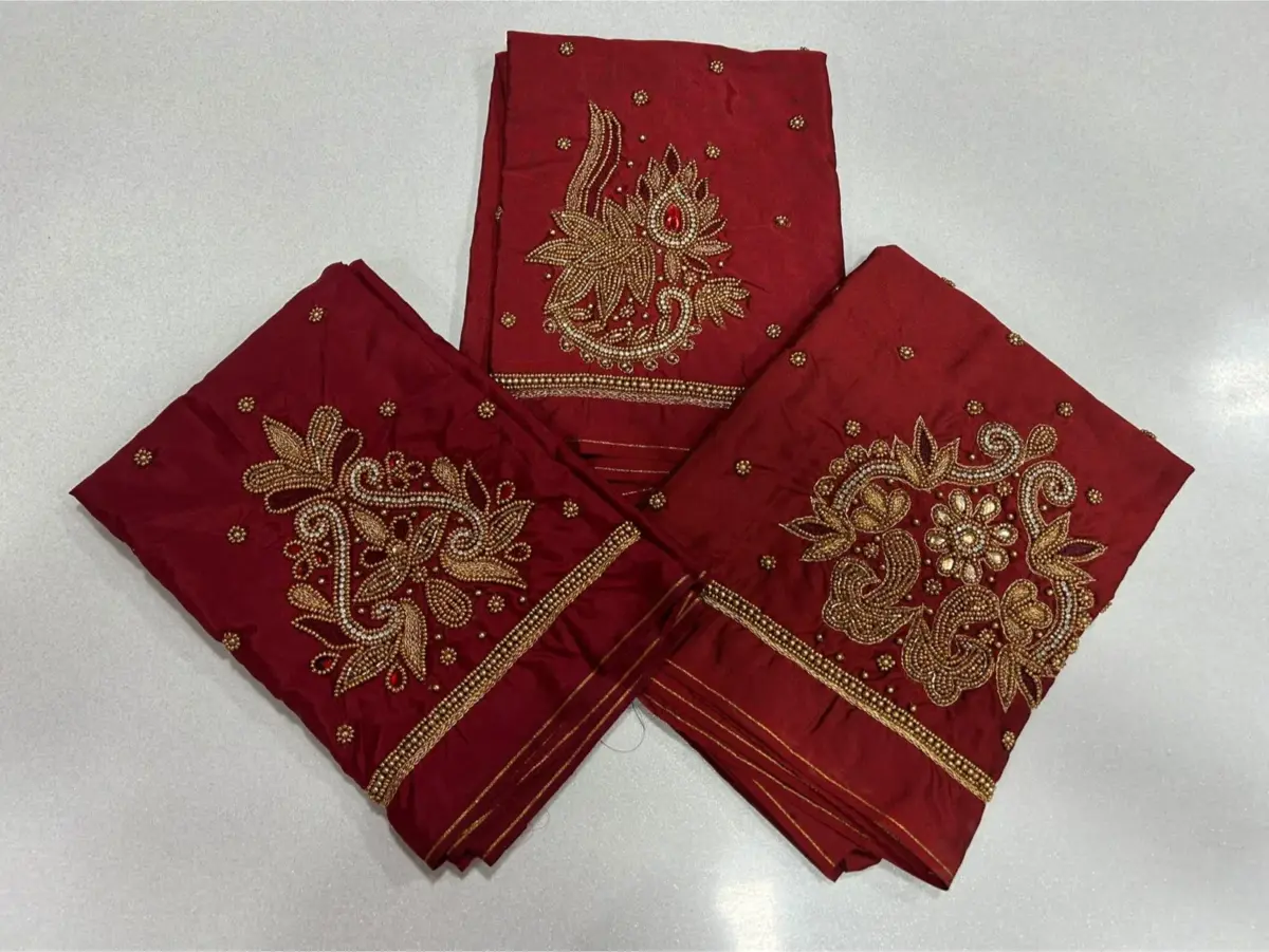 Stunning Red Beads Aari Work Blouse  Festive Favorite on Exclusive Offer! 3