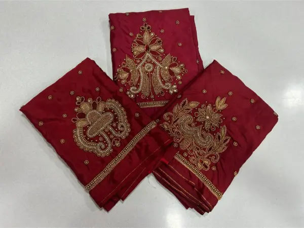 Stunning Red Beads Aari Work Blouse Festive Favorite on Exclusive Offer!