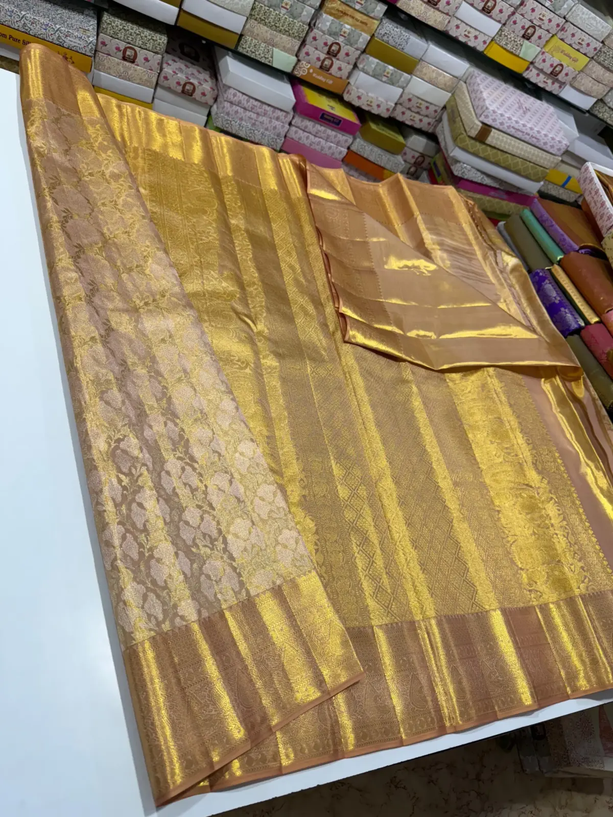 Timeless Beauty Handwoven Tissue Silk Saree for Grand Bridal Looks