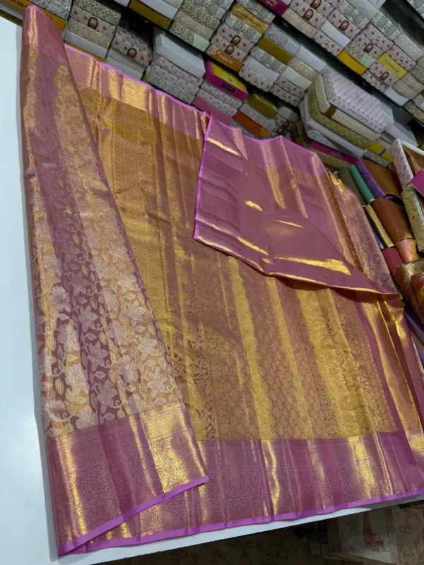 Timeless Beauty Handwoven Tissue Silk Saree for Grand Bridal Looks