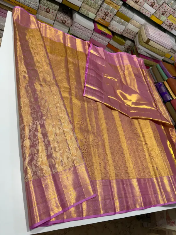Timeless Beauty Handwoven Tissue Silk Saree for Grand Bridal Looks