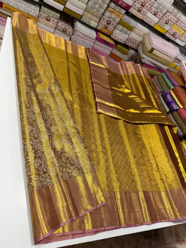 Timeless Beauty Handwoven Tissue Silk Saree for Grand Bridal Looks