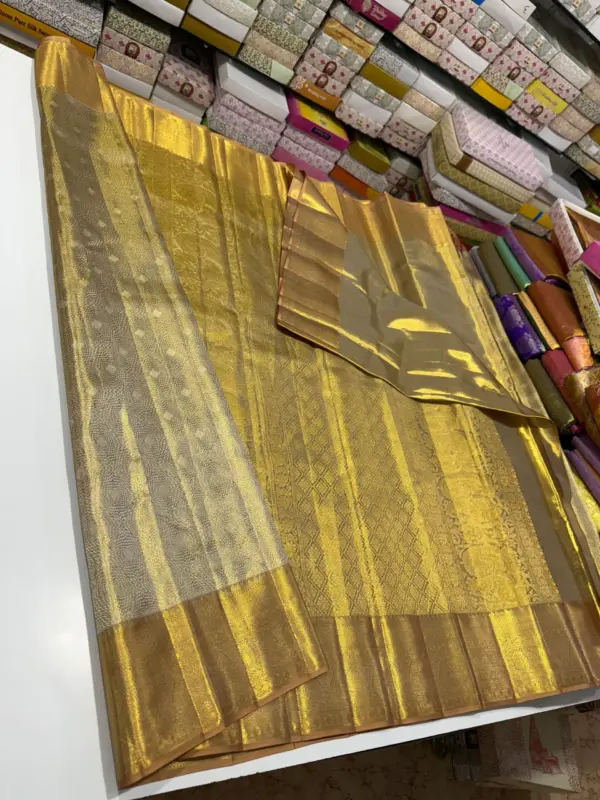 Timeless Beauty Handwoven Tissue Silk Saree for Grand Bridal Looks