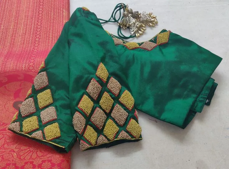 Trending Green Designer Maggam Blouse Perfect for Weddings & Festives