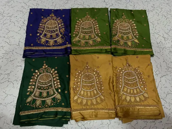 Trendy Bell Design Beads Aari Work Blouse Limited Time Offer!