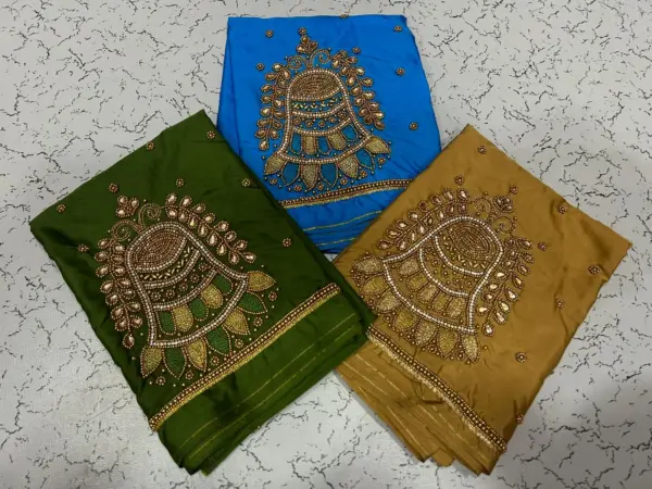 Trendy Bell Design Beads Aari Work Blouse Limited Time Offer!