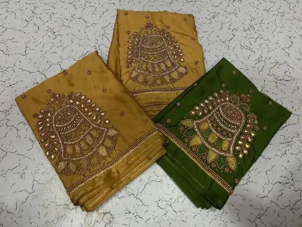 Trendy Bell Design Beads Aari Work Blouse Limited Time Offer!