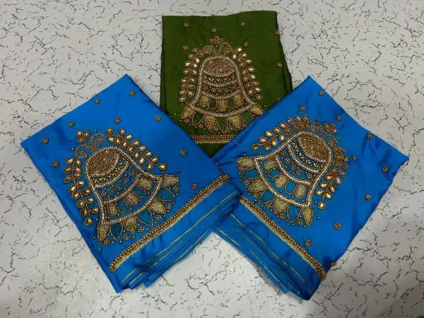 Trendy Bell Design Beads Aari Work Blouse Limited Time Offer!