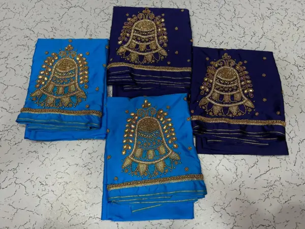 Trendy Bell Design Beads Aari Work Blouse Limited Time Offer!