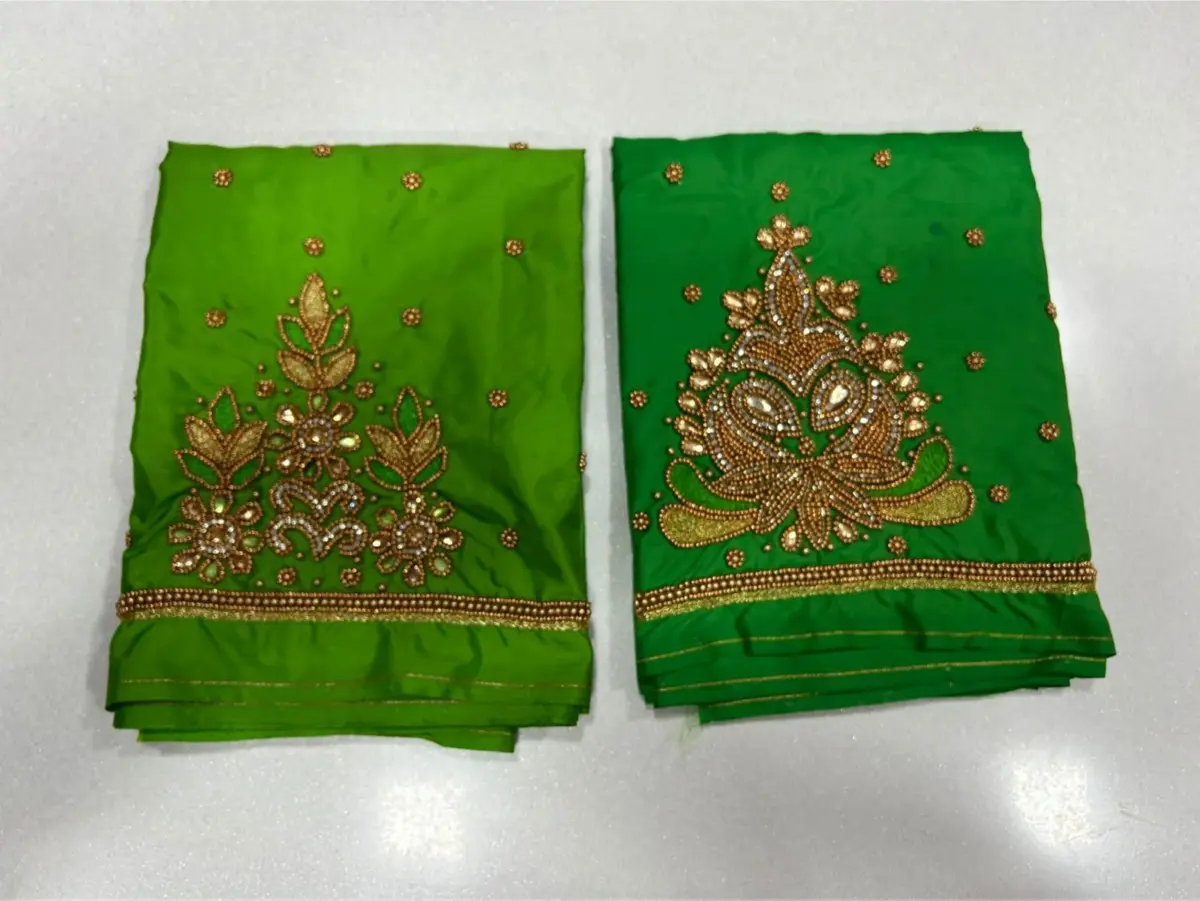 Vibrant Parrot Green Aari Work Blouse  Elegant Craftsmanship Now on Festive Offer 6