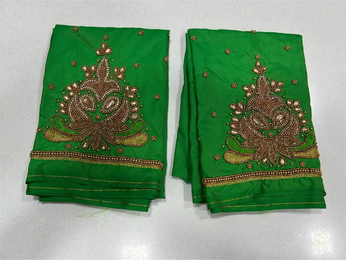 Vibrant Parrot Green Aari Work Blouse  Elegant Craftsmanship Now on Festive Offer 7