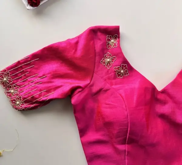 Designer Rani Pink Bridal Blouse with Maggam Work Regal Ethnic Look