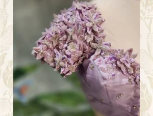 Elegant Lavender Maggam Blouse with 3D Flower Embellishments