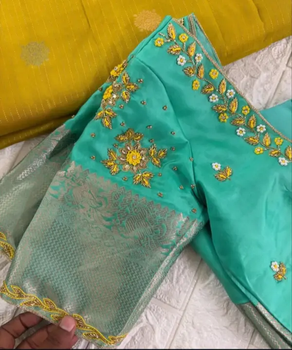 Elegant Rama Green Wedding Maggam Work Blouse Grand Bridal Perfection