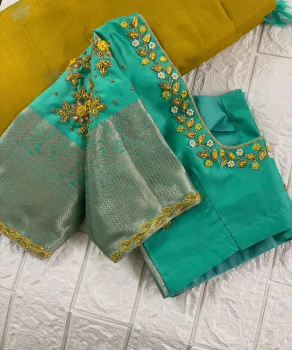 Elegant Rama Green Wedding Maggam Work Blouse Grand Bridal Perfection