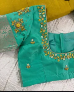 Elegant Rama Green Wedding Maggam Work Blouse Grand Bridal Perfection