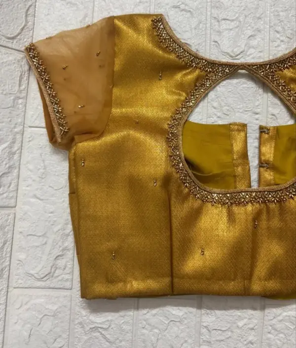 Latest Gold Maggam Work Blouse for Weddings Stunning Bridal Couture