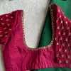 Luxury Pink Checks Net Maggam Work Blouse Designer Bridal Statement Piece