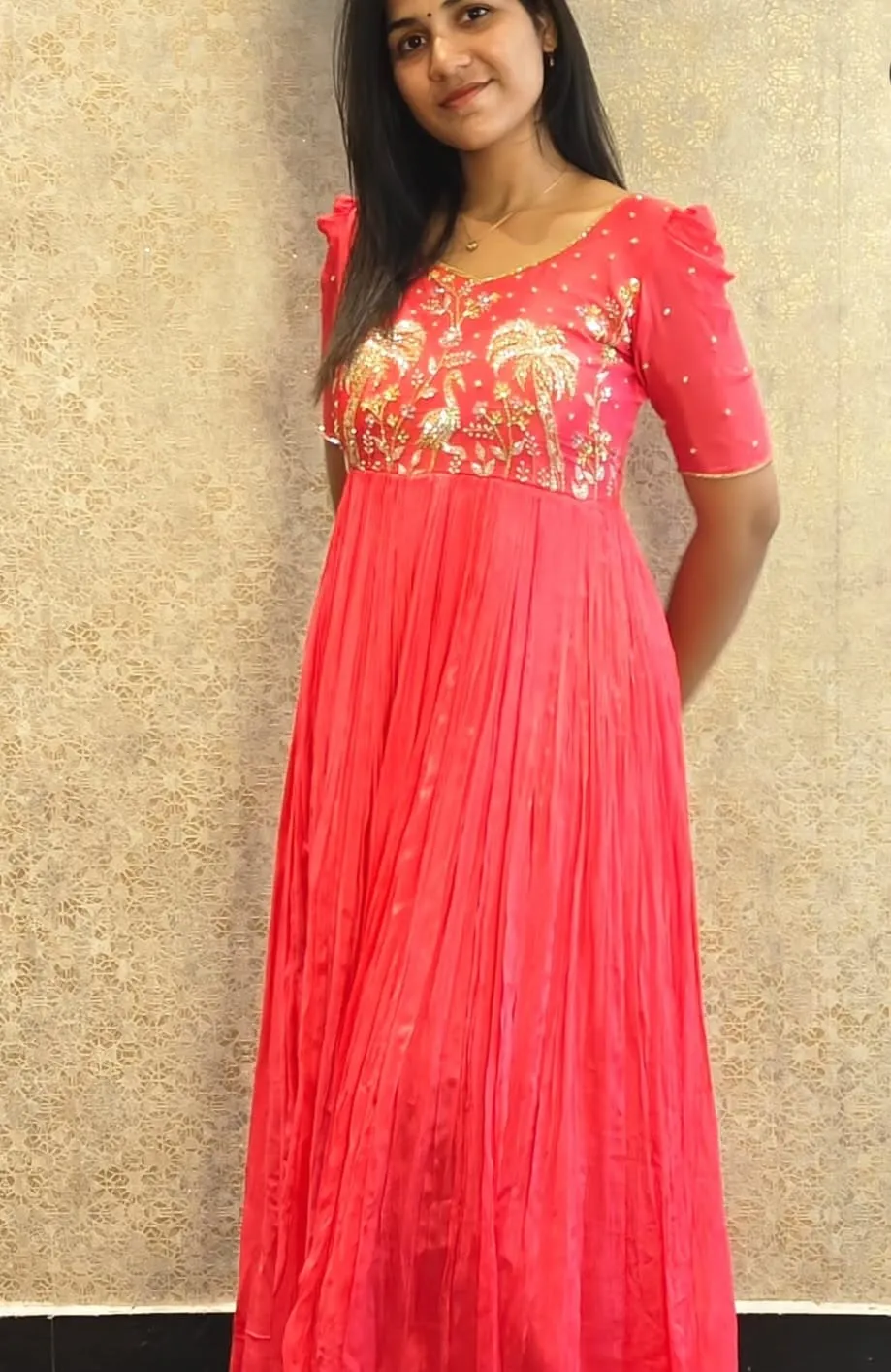 Pastel Pink Designer Partywear Long Frock for Women Elegant & Trendy Gown Style