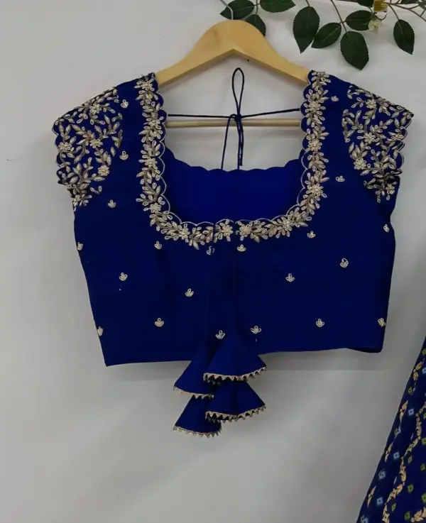 Royal Blue Grand Maggam Work Blouse Luxury Bridal & Partywear Designer Piece