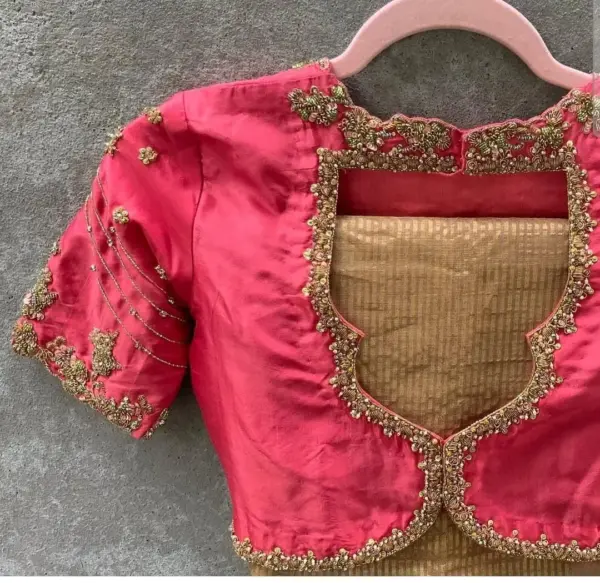 Stunning Orange Maggam Work Blouse Latest Trending Bridal & Party Wear Design