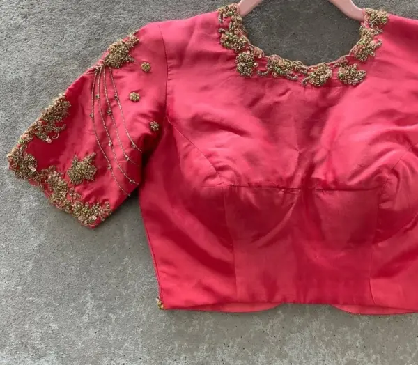Stunning Orange Maggam Work Blouse Latest Trending Bridal & Party Wear Design