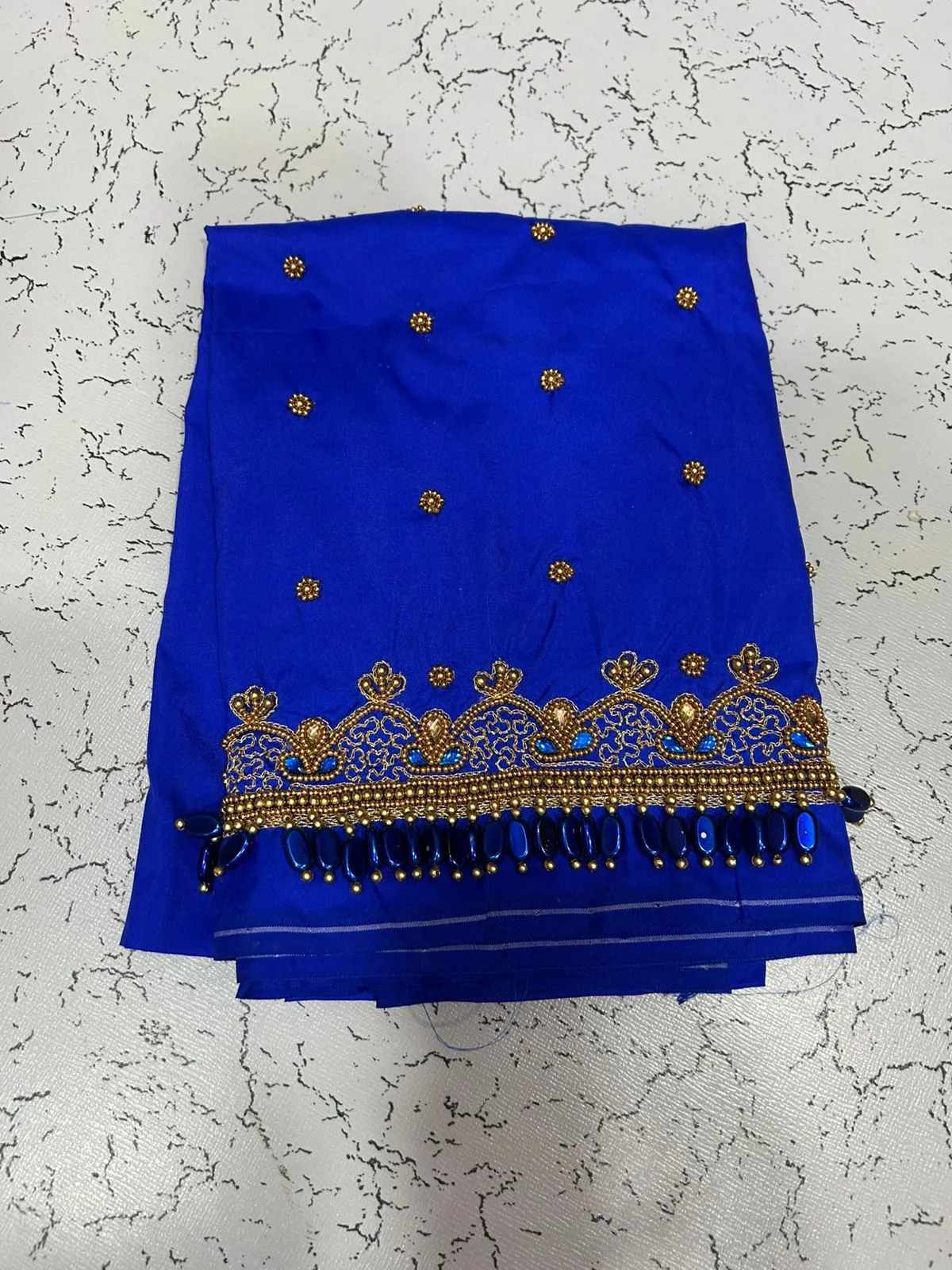 Affordable Blue Maggam Blouse Custom Size Bridal & Partywear Under ₹1K